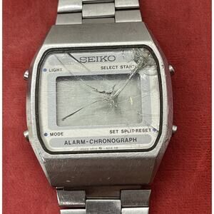 Men's JAPAN Vintage 1984 DIGITAL Watch SEIKO A914-5010 Alarm Chrono PARTS REPAIR